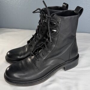 rag & bone Black Leather Combat Boots